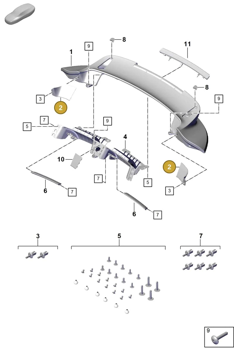 992898105A — Porsche 911 (2020-2022) diagram p57803160, position 2