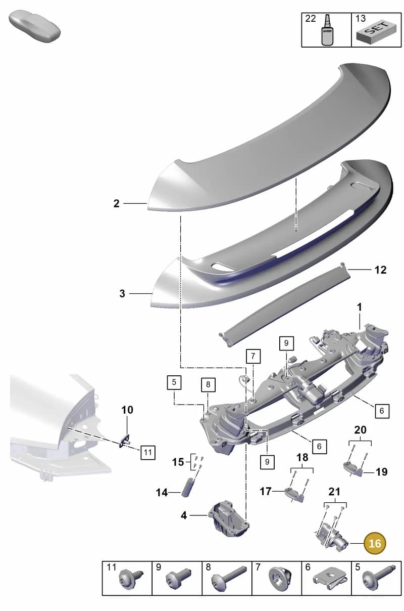 992898110 — Porsche 911 (2020-2022) diagram p57803150, position 16