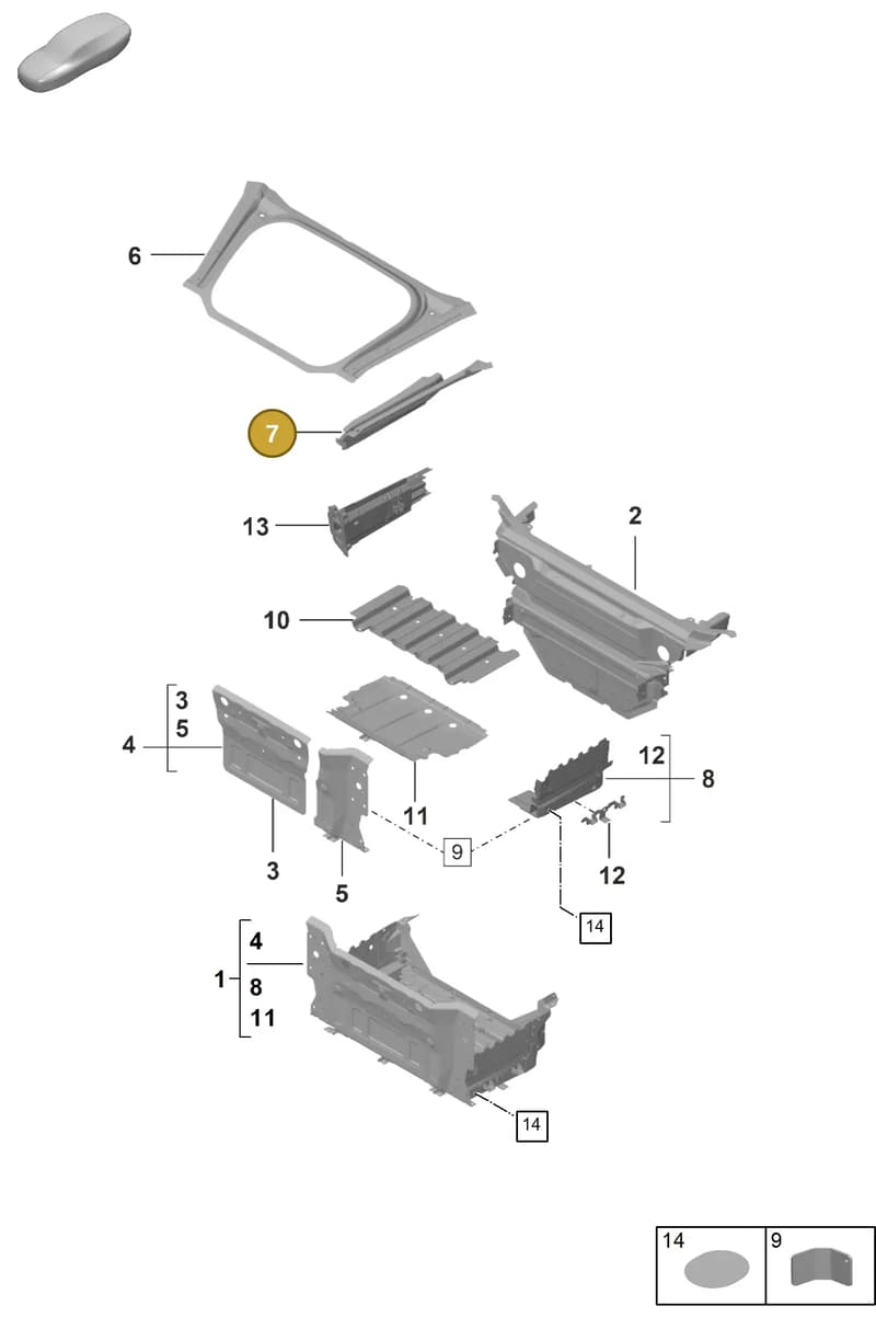 992898337GRV — Porsche 992 Sport Classic (2020-) diagram p53801100, position 7