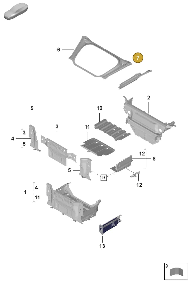 992898338GRV — Porsche GT3 RS (2021-) diagram p59801100, position 7