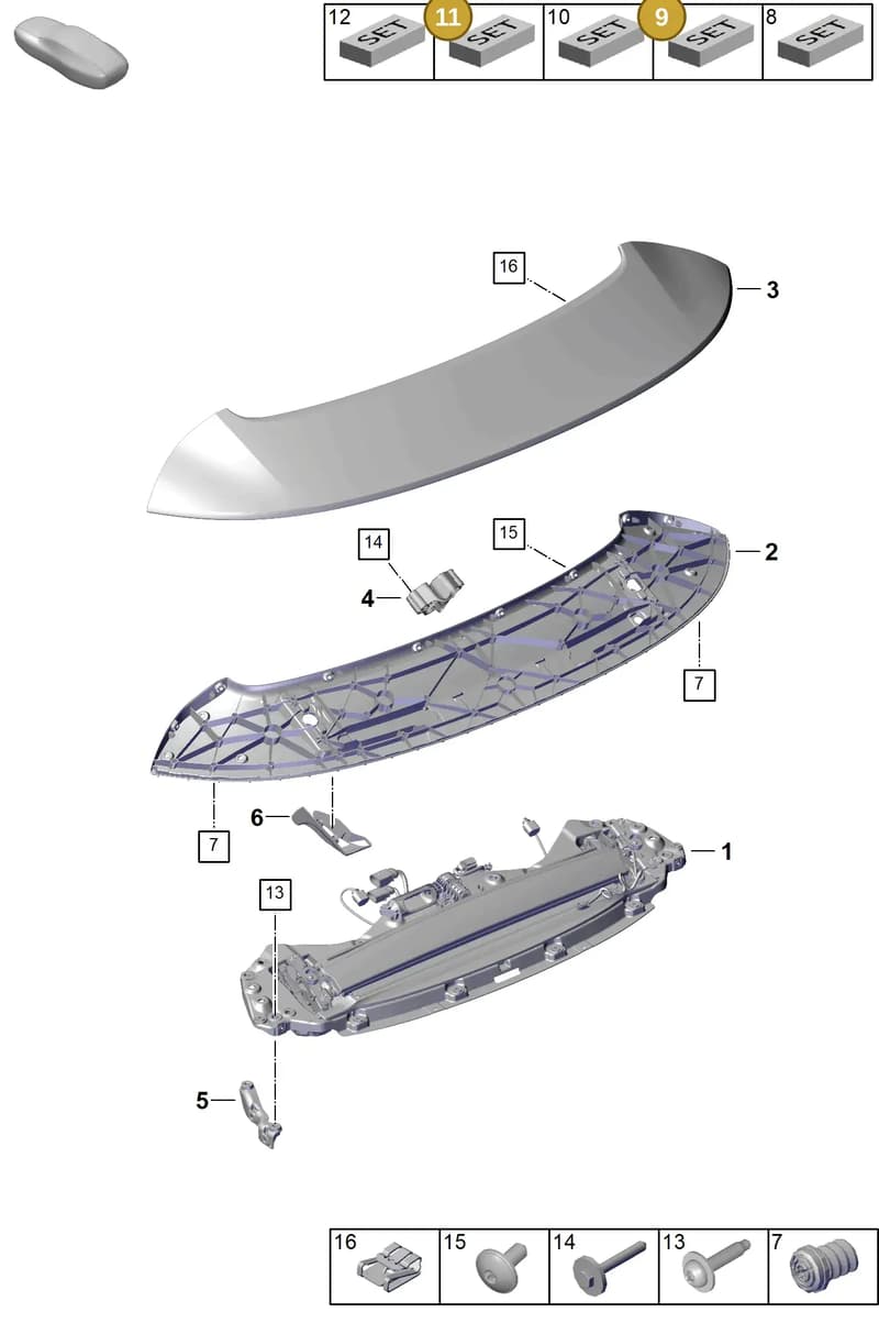 992898403 — Porsche 911 (2024-2025) diagram p63803160, position 9+11