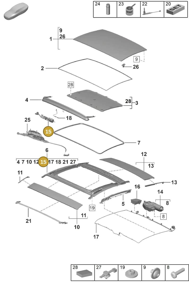 992898501B — Porsche 911 (2024-2025) diagram p53811000, position 15