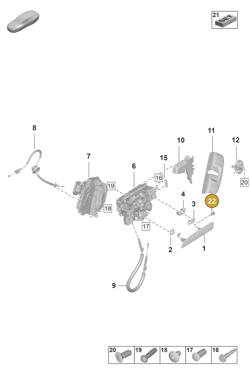 992898511 — Porsche Taycan Sport Turismo (2019-2024) diagram p56804100, position 22