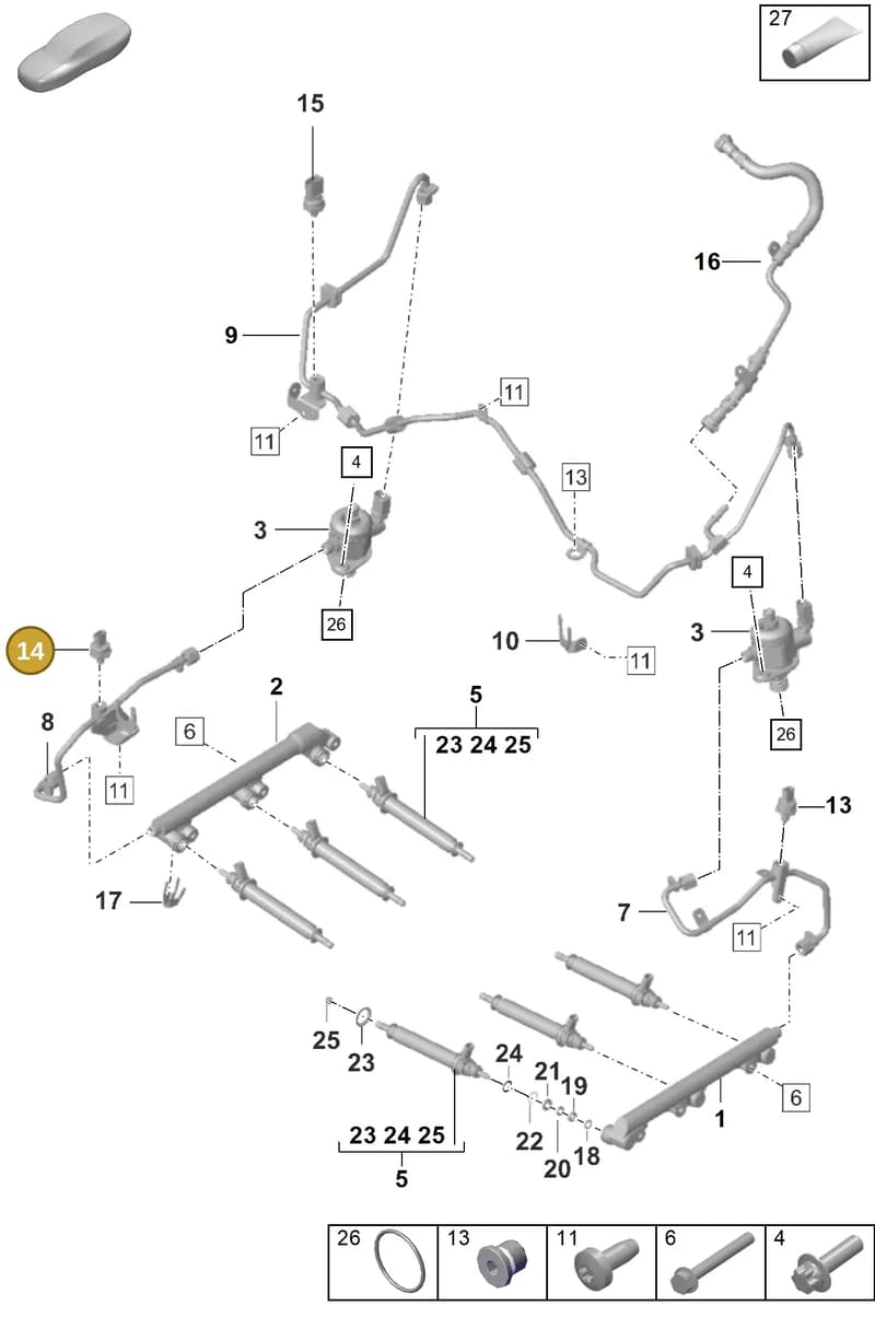 992906051 — Porsche 911 (2020-2022) diagram p53107000, position 14