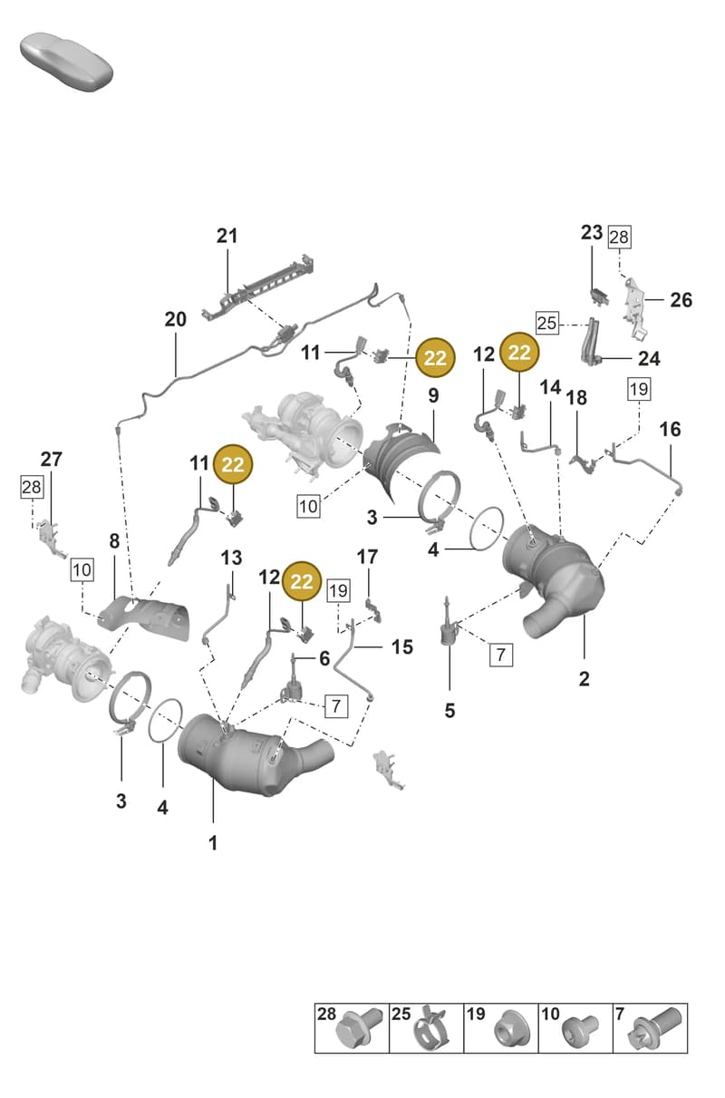 992906109B — Porsche 911 (2024-2025) diagram p53202200, position 22