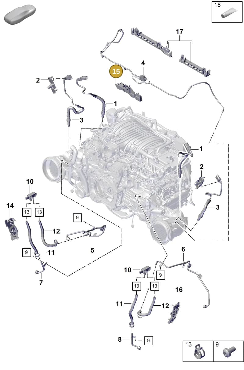 992906287F — Porsche 911 (2021-2022) diagram p59202200, position 15