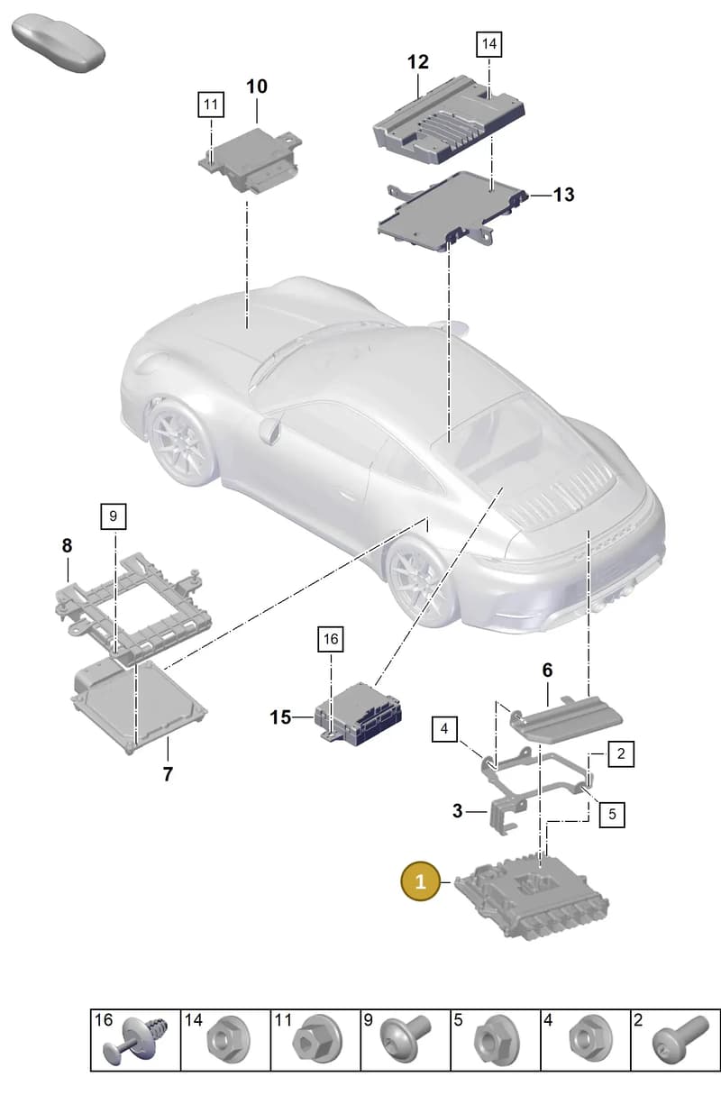 992907051E — Porsche 911 (2024-2025) diagram p63901000, position 1