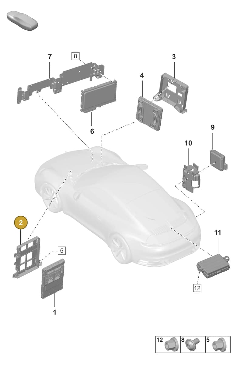 992907114B — Porsche 911 (2018-2024) diagram p53901040, position 2