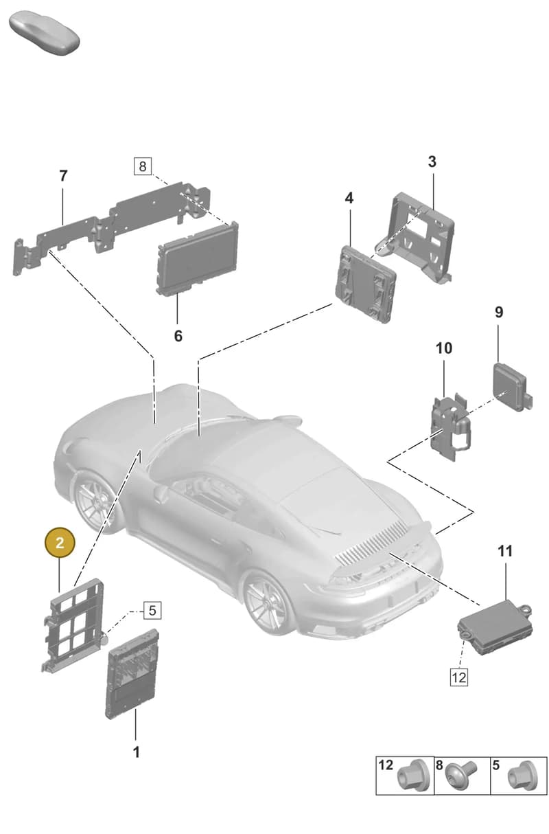 992907114B — Porsche 911 (2020-2022) diagram p57901040, position 2