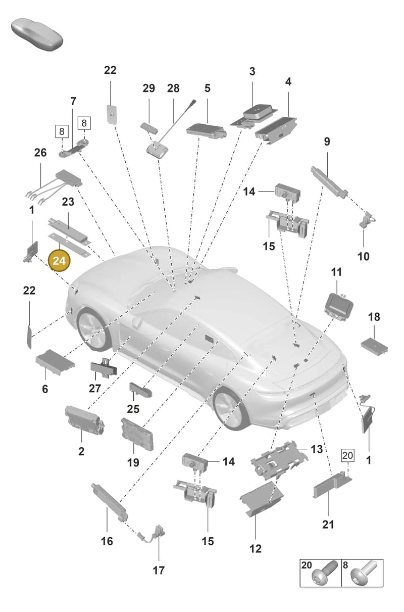 992907231 — Porsche Taycan Sport Turismo (2019-2024) diagram p56912000, position 24