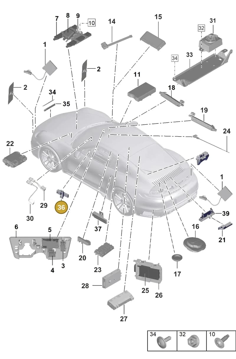 992907231 — Porsche 911 (2020-2022) diagram p57912000, position 36