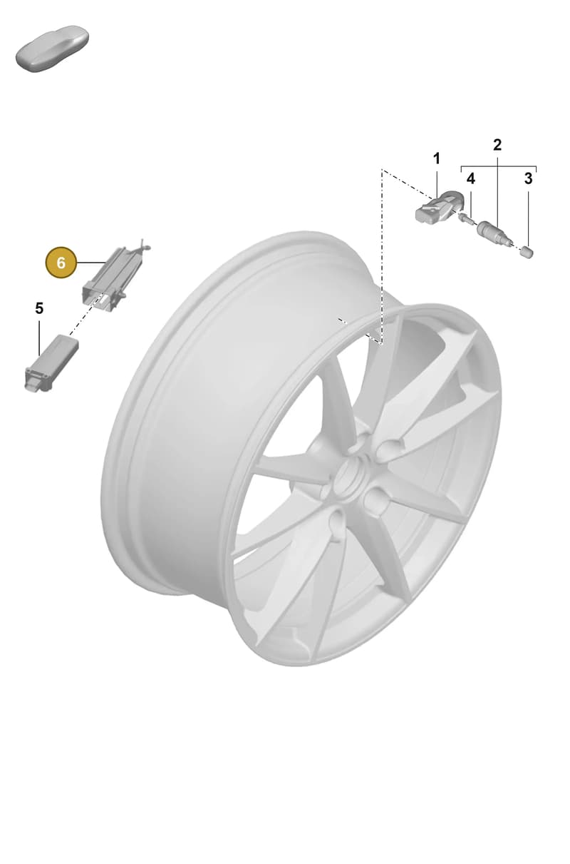992907297A — Porsche 911 (2021-2022) diagram p53601050, position 6