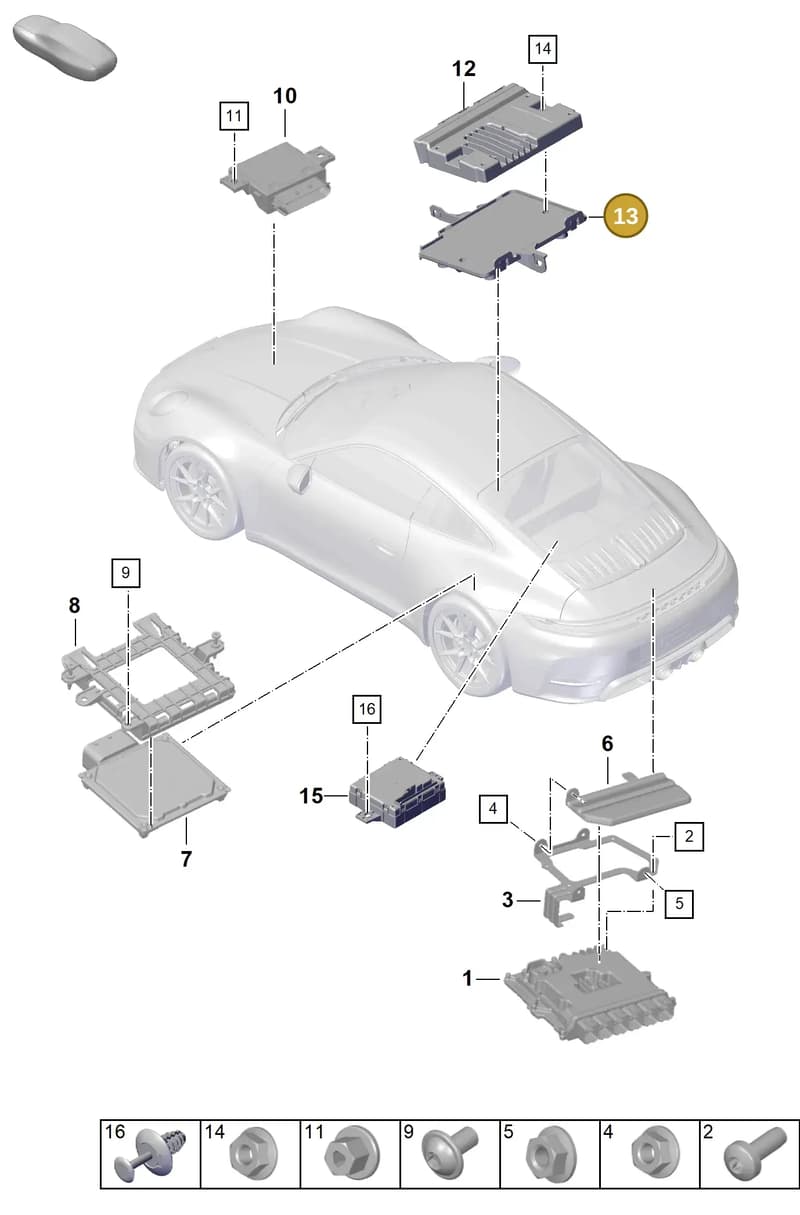 992907372 — Porsche 911 (2024-2025) diagram p63901000, position 13