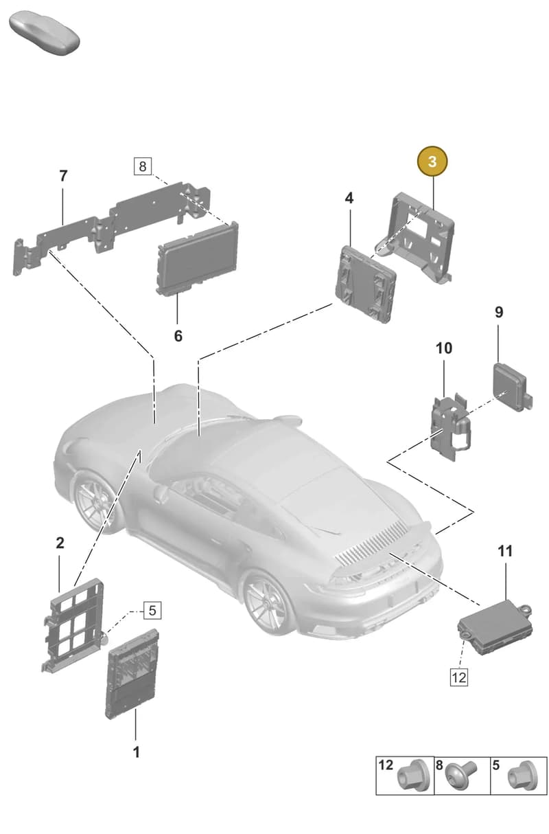 992907461A — Porsche 911 (2020-2022) diagram p57901040, position 3