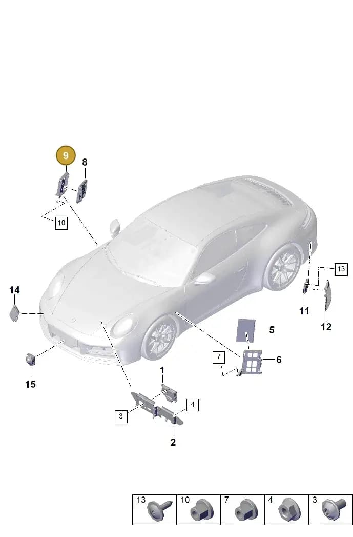 992907461B — Porsche 911 (2024-2025) diagram p63901300, position 9