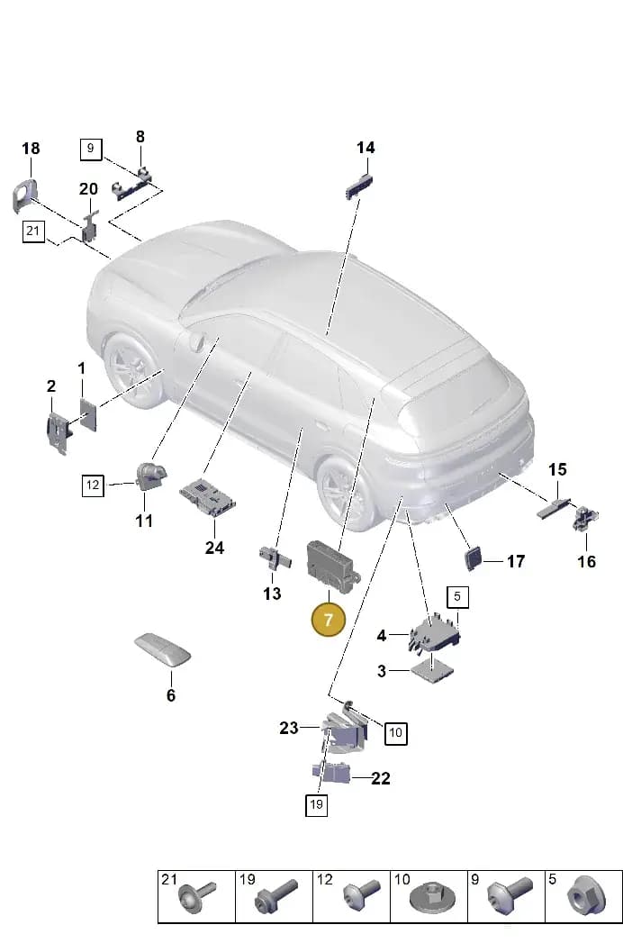 992907479T — Porsche Cayenne Coupe (2023-2023) diagram p60901300, position 7