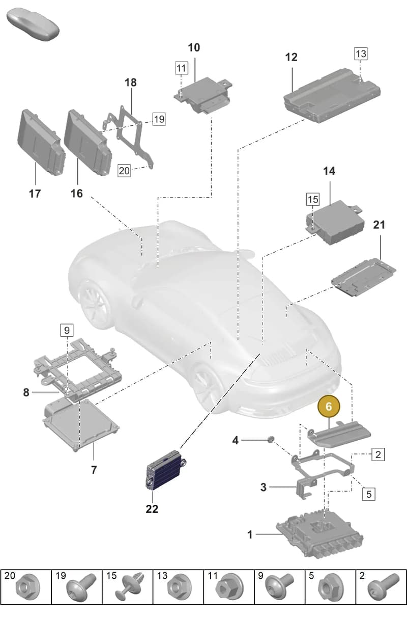 992907577 — Porsche 911 (2018-2024) diagram p53901030, position 6
