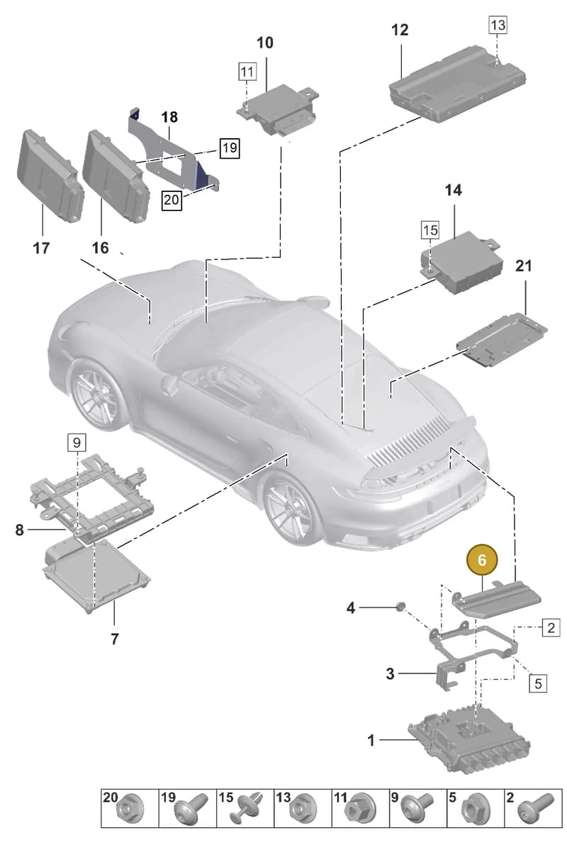 992907577 — Porsche 911 (2020-2022) diagram p57901030, position 6