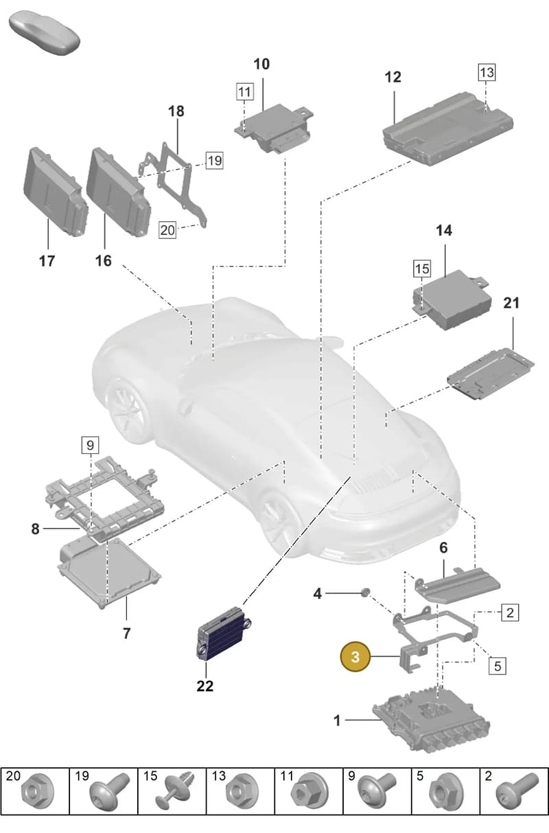 992907645B — Porsche 911 (2018-2024) diagram p53901030, position 3