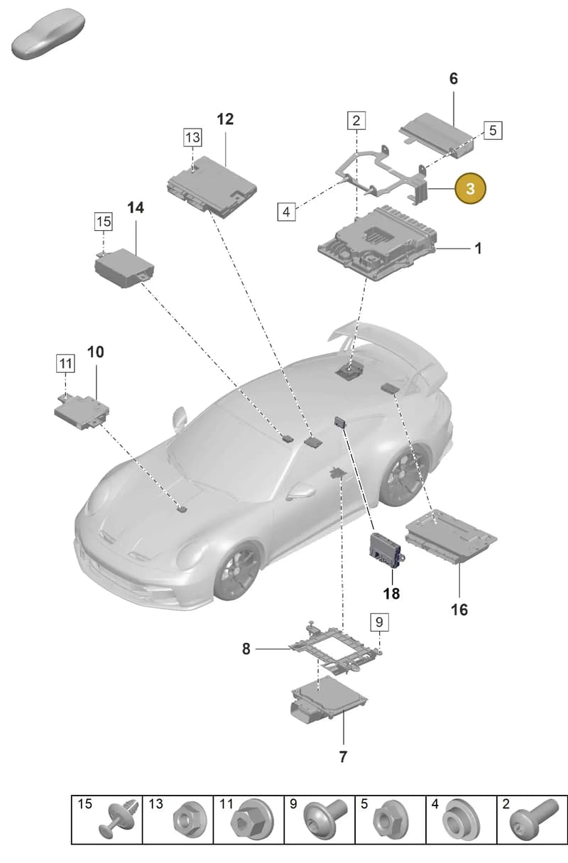 992907645B — Porsche 911 (2021-2022) diagram p59901030, position 3