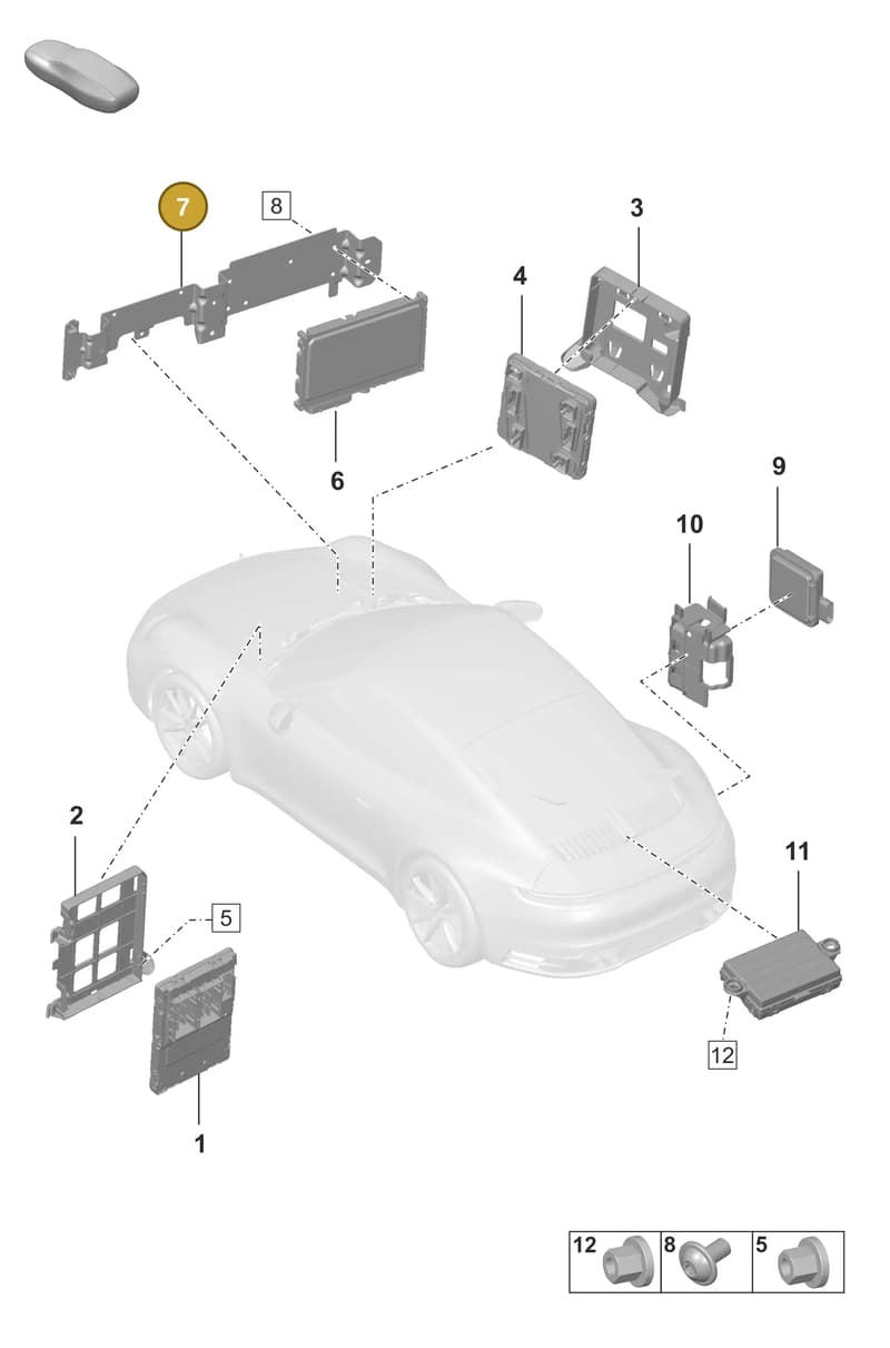 992907682A — Porsche 911 (2018-2024) diagram p53901040, position 7