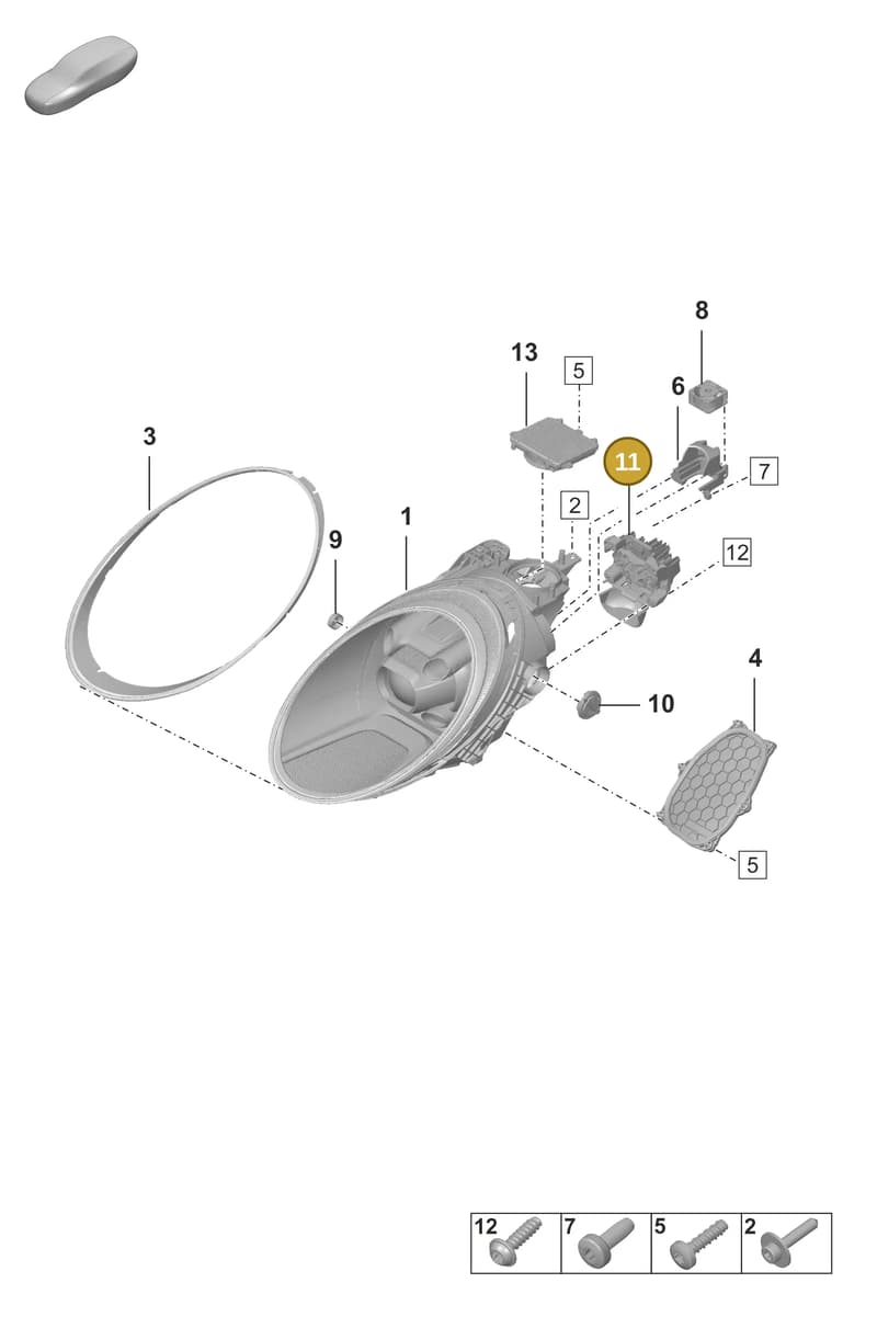 992919171E — Porsche 911 (2018-2024) diagram p53905000, position 11