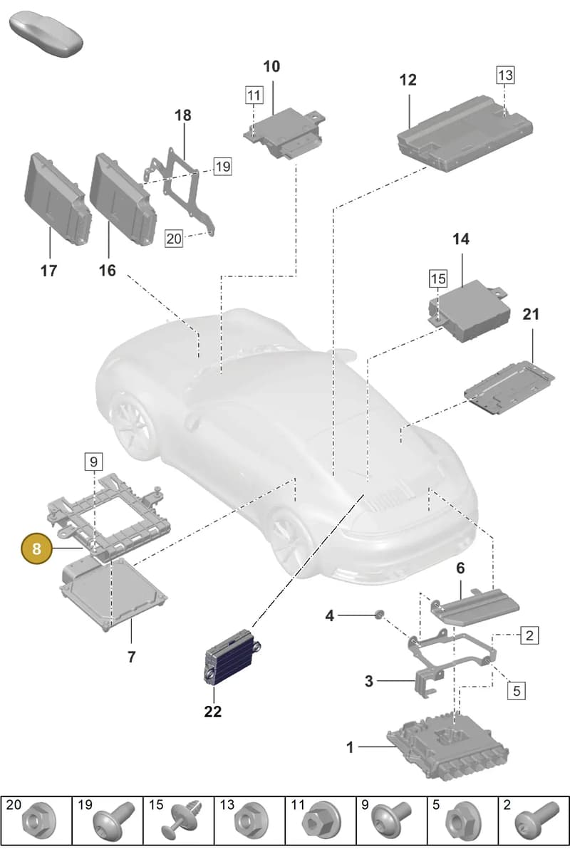 992927347 — Porsche 911 (2018-2024) diagram p53901030, position 8