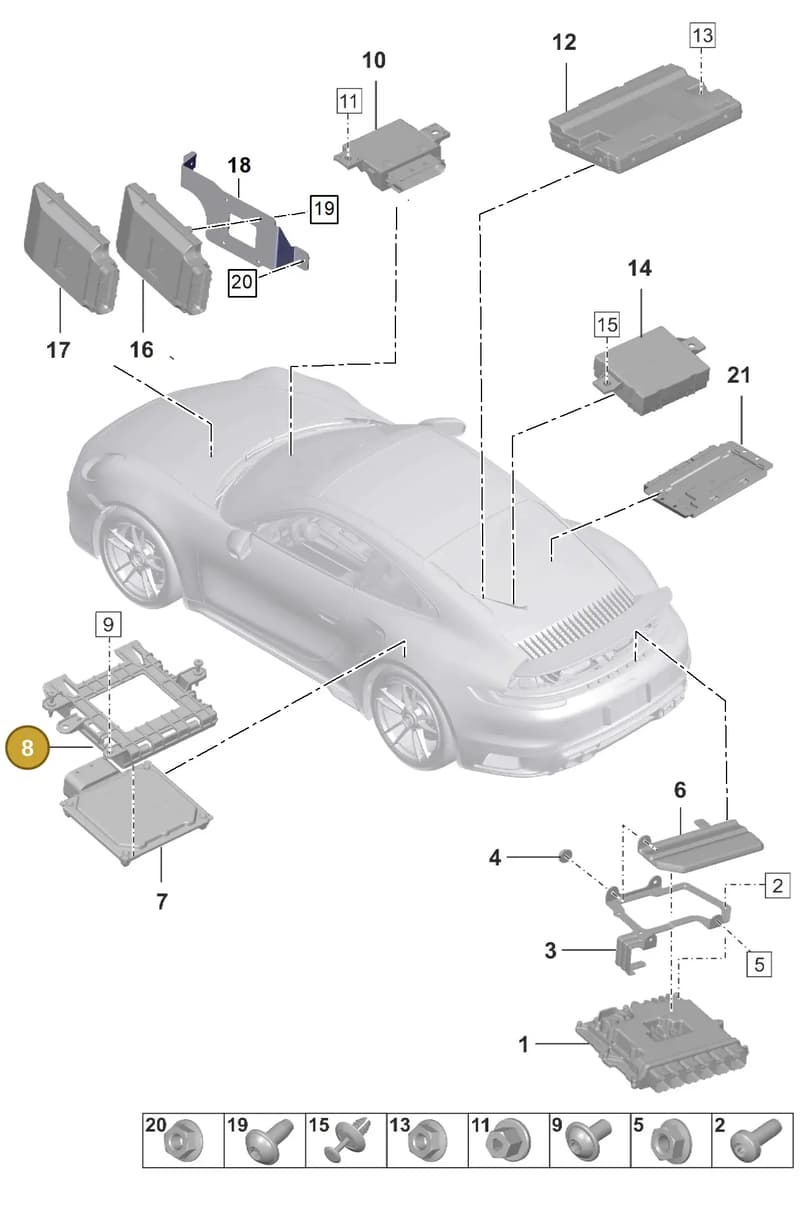 992927347 — Porsche 911 (2020-2022) diagram p57901030, position 8