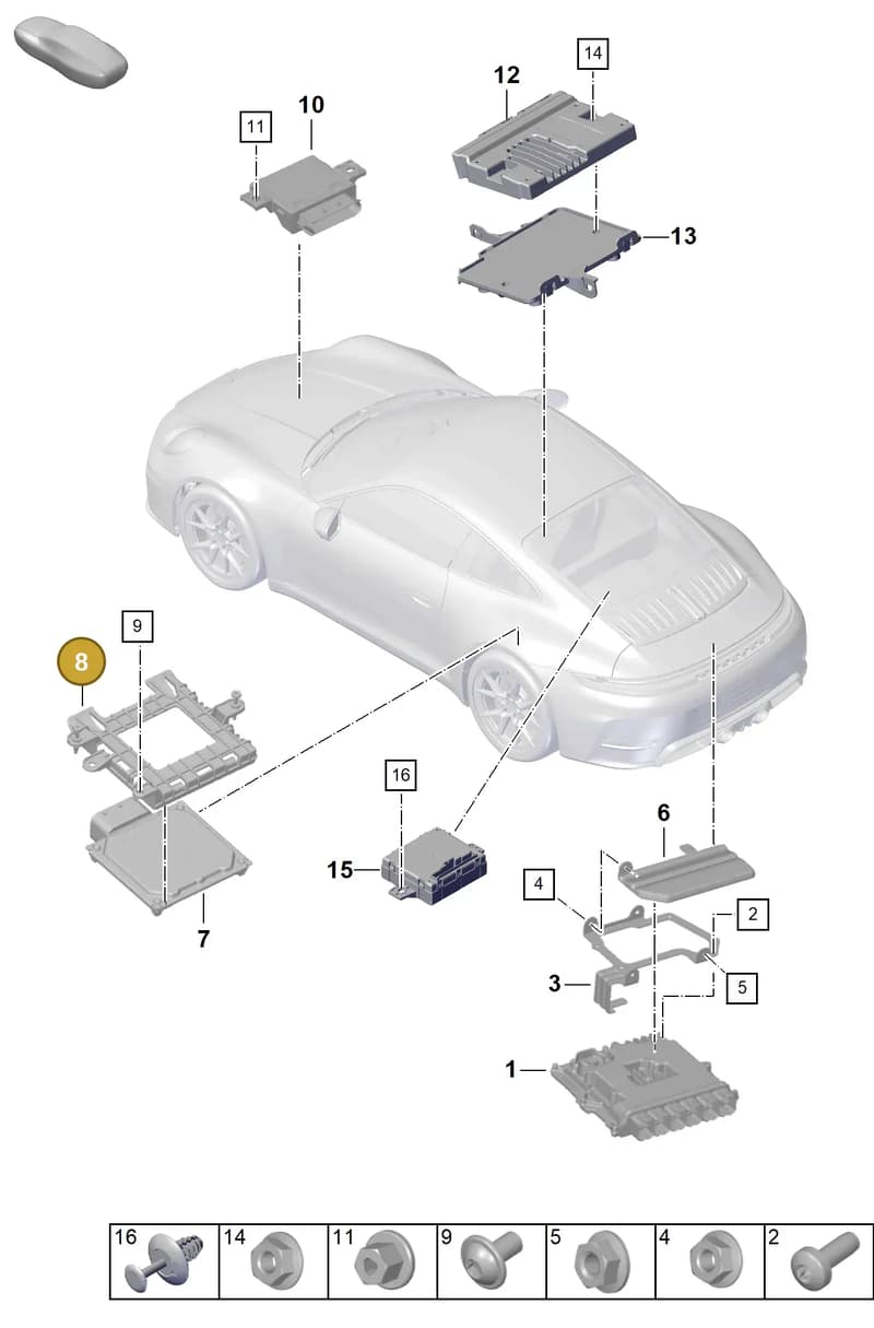 992927347 — Porsche 911 (2024-2025) diagram p63901000, position 8