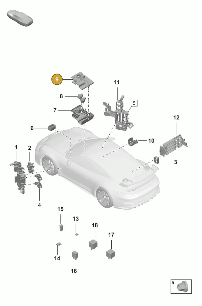 992937132A — Porsche 911 (2021-2022) diagram p59902000, position 9