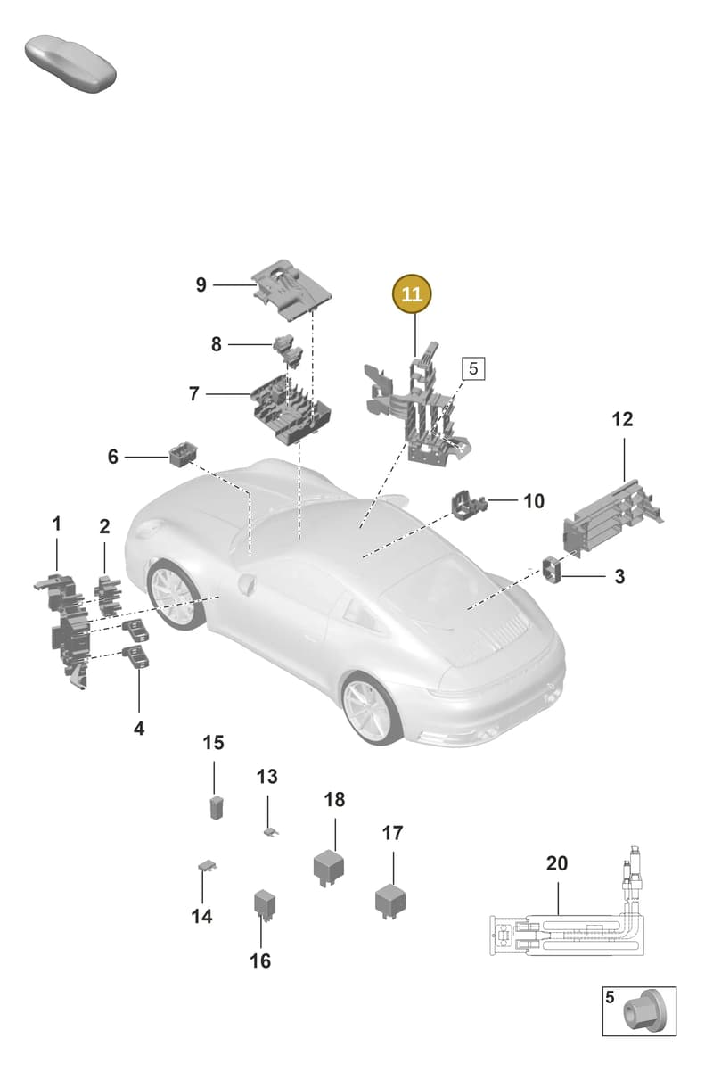 992937617 — Porsche 911 (2018-2024) diagram p53902000, position 11