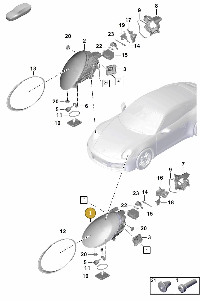 992941019AE — Porsche 911 (2024-2025) diagram p63908000, position 1