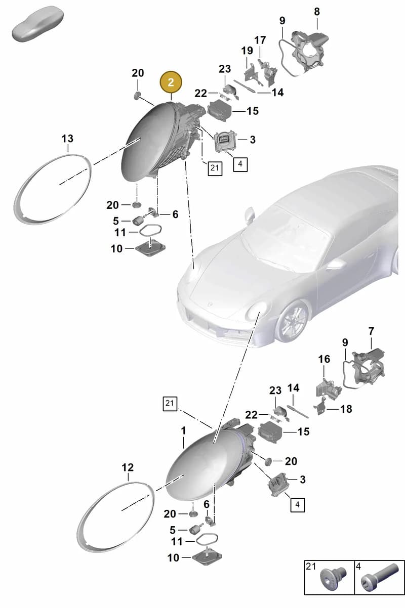 992941020AE — Porsche 911 (2024-2025) diagram p63908000, position 2