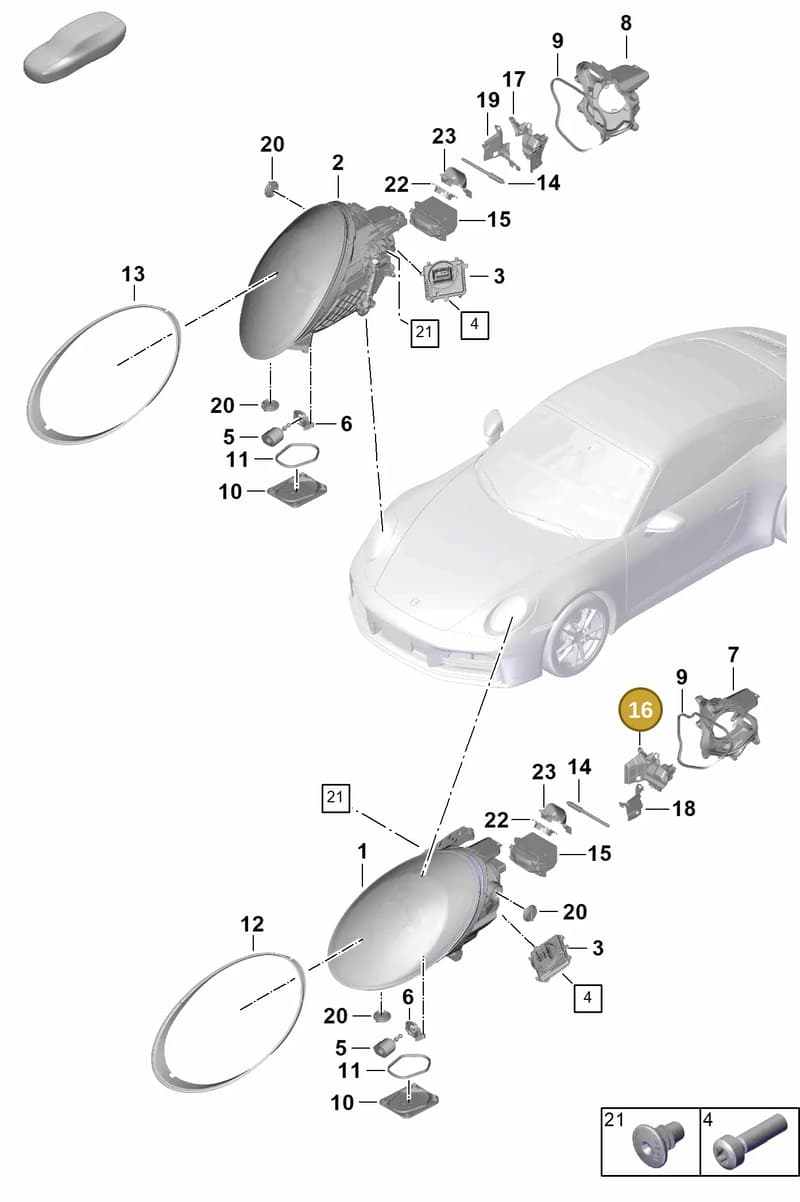 992941131 — Porsche 911 (2024-2025) diagram p63908000, position 16