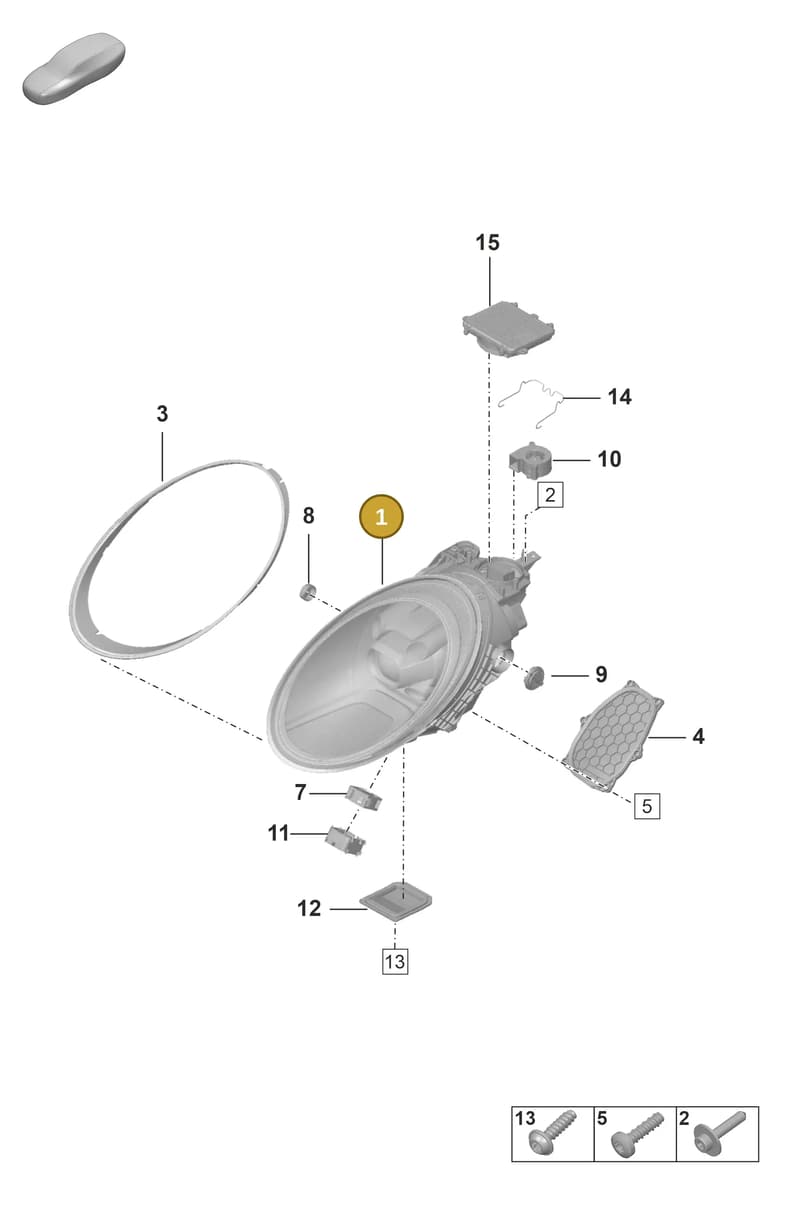 992941138J — Porsche 911 (2021-2022) diagram p59905020, position 1