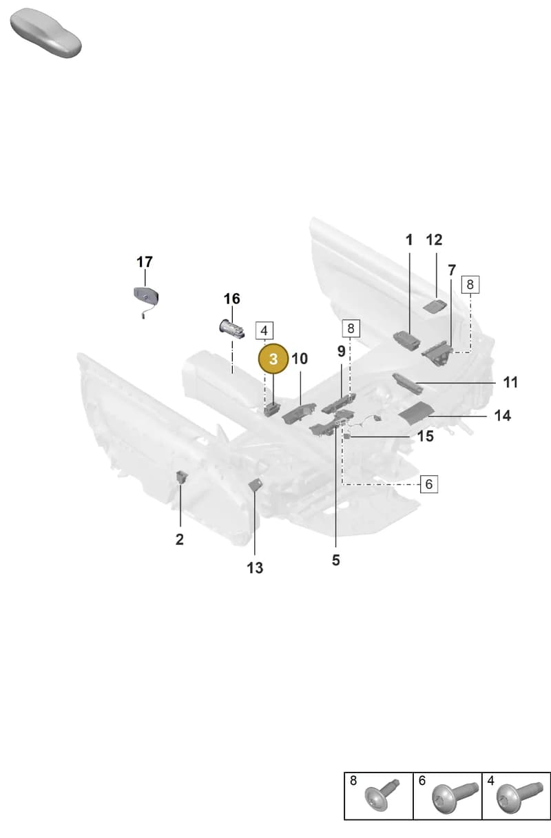 992941209DKTER — Porsche 911 (2018-2024) diagram p53903050, position 3