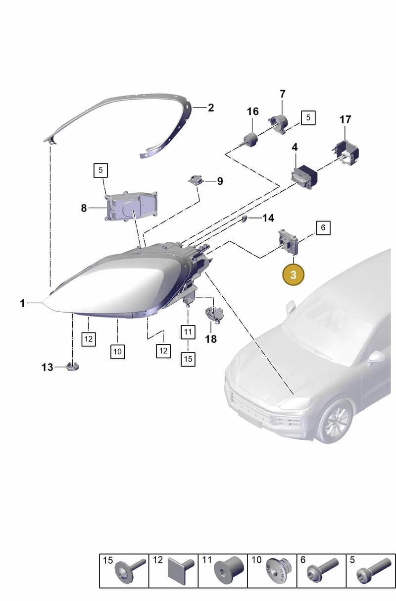 992941571BH — Porsche Cayenne Coupe (2023-2023) diagram p60908000, position 3