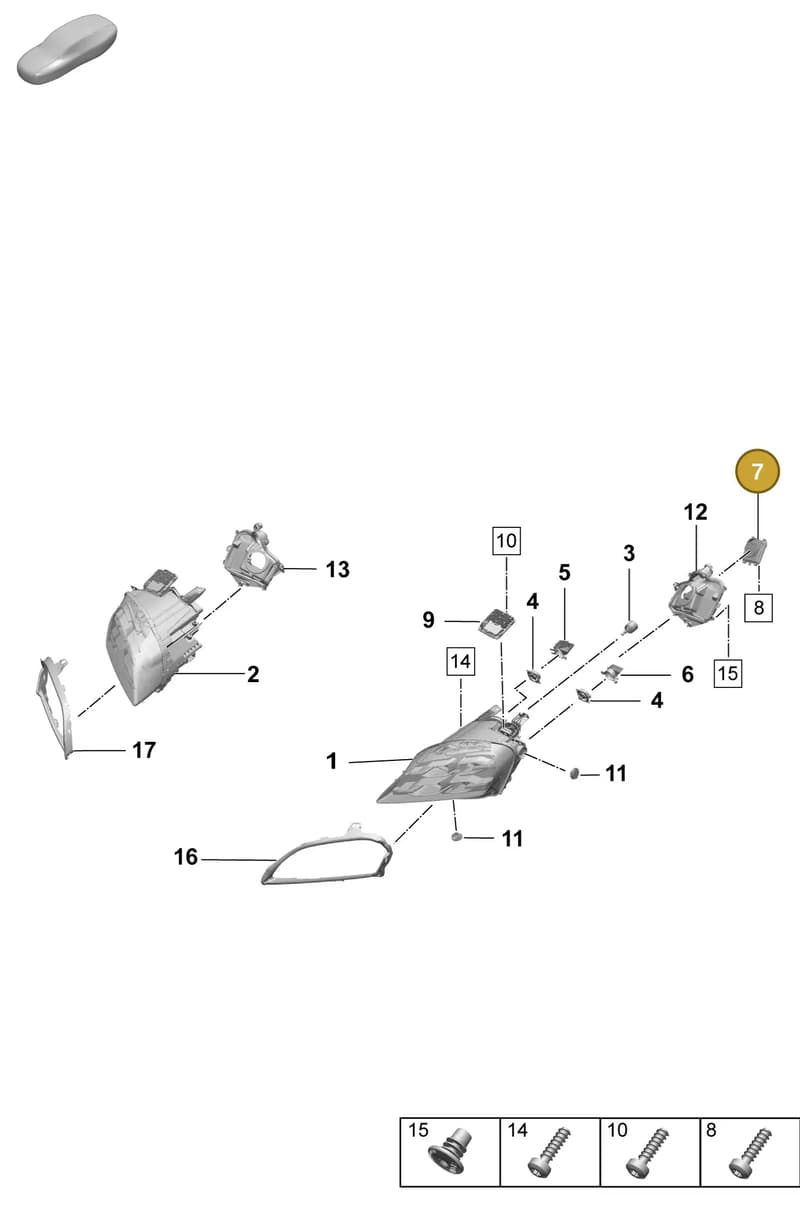 992941571BH — Porsche Taycan Sport Turismo (2023-2025) diagram p64908100, position 7
