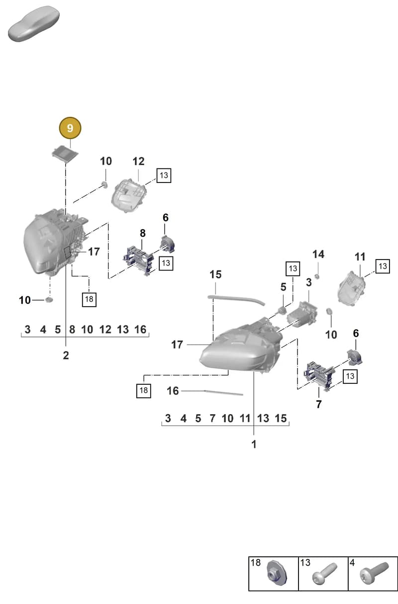 992941592BA — Porsche Taycan Sport Turismo (2019-2024) diagram p56905020, position 9