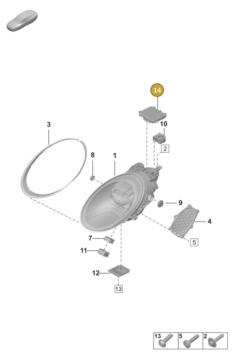 992941592BB — Porsche 911 (2020-2022) diagram p53905030, position 14+15