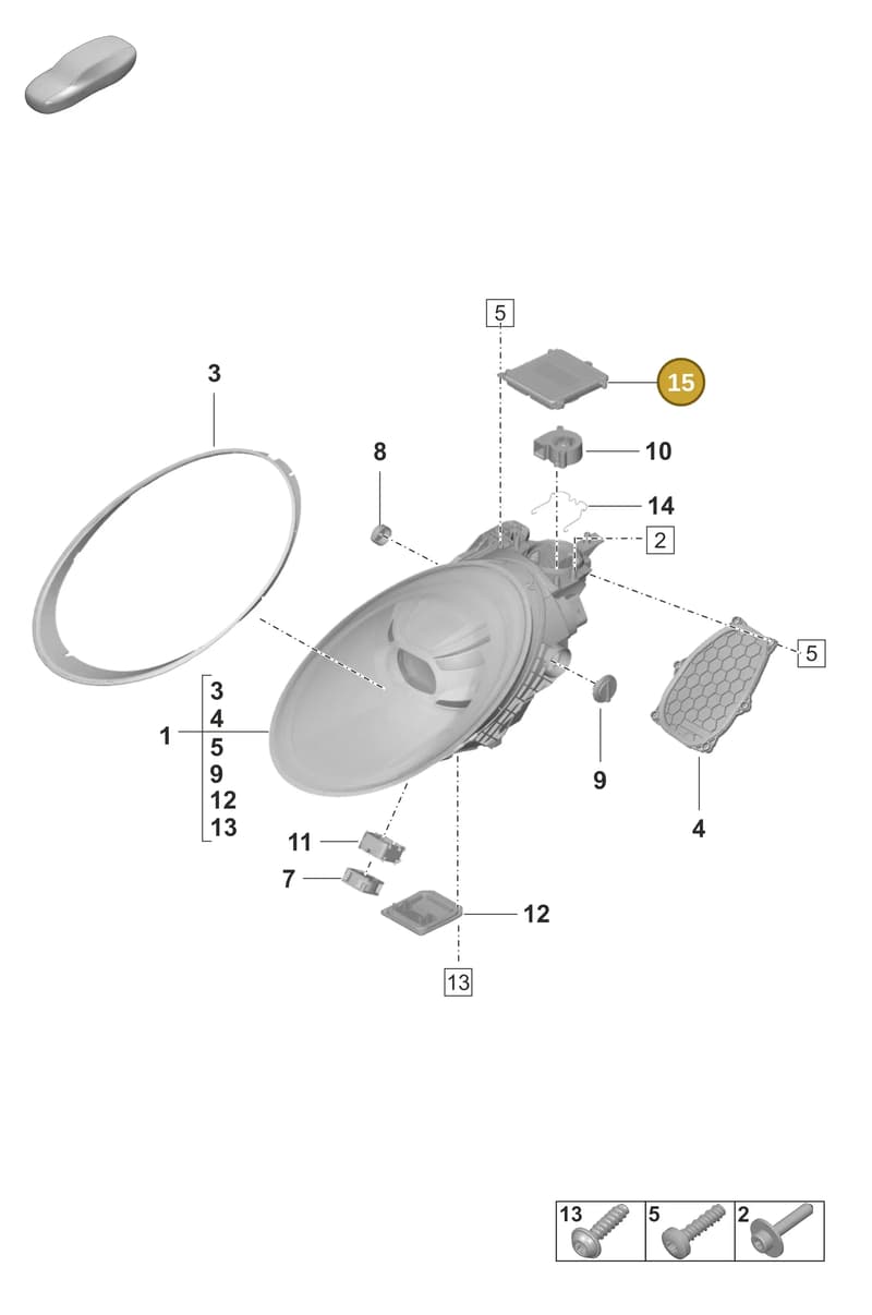 992941592BB — Porsche 911 (2021-2022) diagram p59905030, position 15