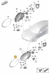 992941715A Porsche Gasket for Headlamp