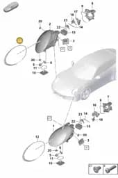 992941716A Porsche Gasket for Headlamp