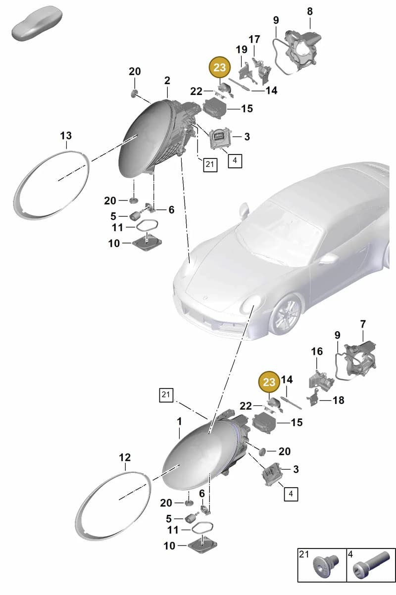 992941721 — Porsche 911 (2024-2025) diagram p63908000, position 23