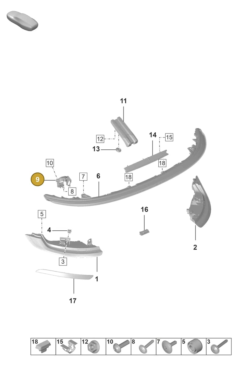 992945067B — Porsche 911 (2018-2024) diagram p53905050, position 9
