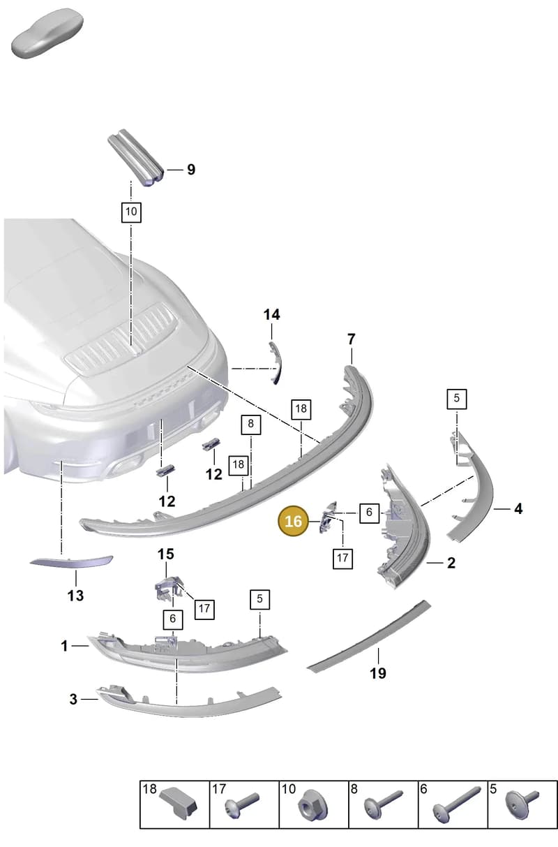 992945068B — Porsche 911 (2024-2025) diagram p63908400, position 16