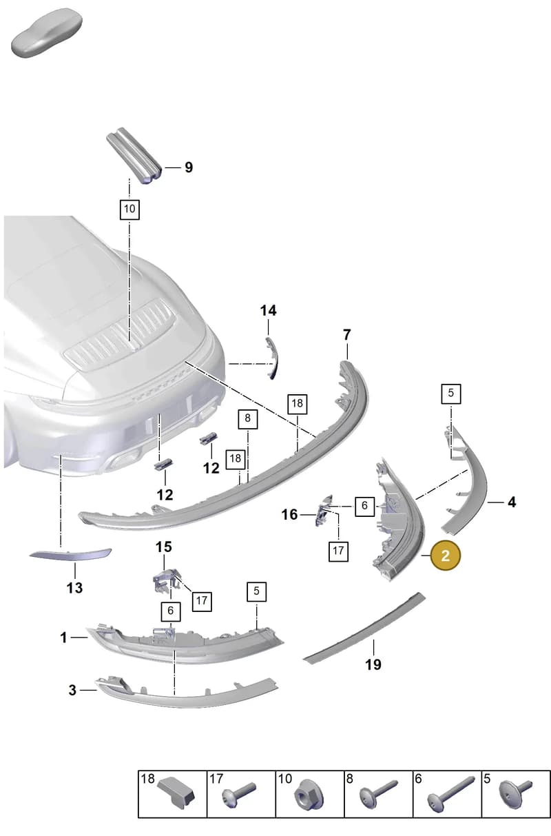 992945158G — Porsche 911 (2024-2025) diagram p63908400, position 2