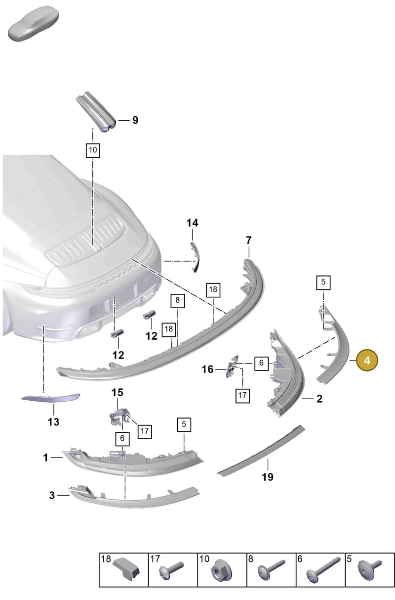 992945254AOK1 — Porsche 911 (2024-2025) diagram p63908400, position 4