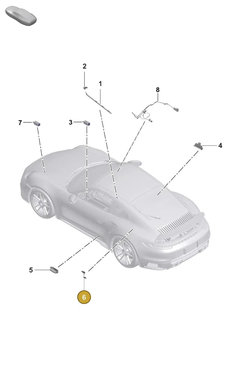 992947093 — Porsche 911 (2020-2022) diagram p57903040, position 6