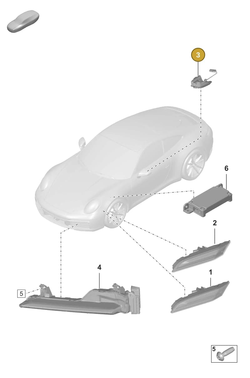 992949133A — Porsche 911 (2018-2024) diagram p53905040, position 3